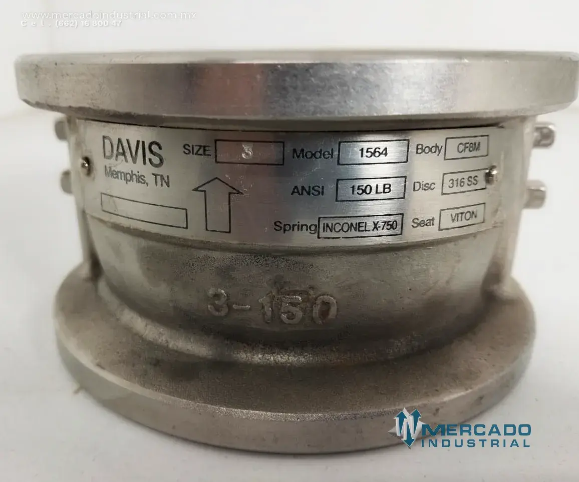Válvula check de doble disco modelo 1564 marca DAVIS - imagen 1