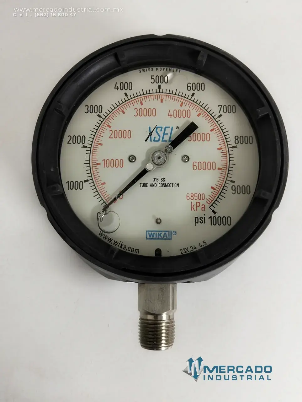 Manómetro 10000 PSI modelo 23X.34 4.5 marca WIKA - imagen 1