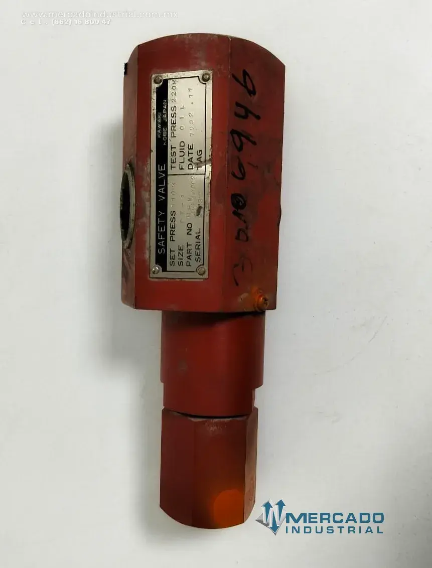 Válvula de seguridad 110 Kgf/cm² modelo H-54-000 marca KAWAKI - imagen 1