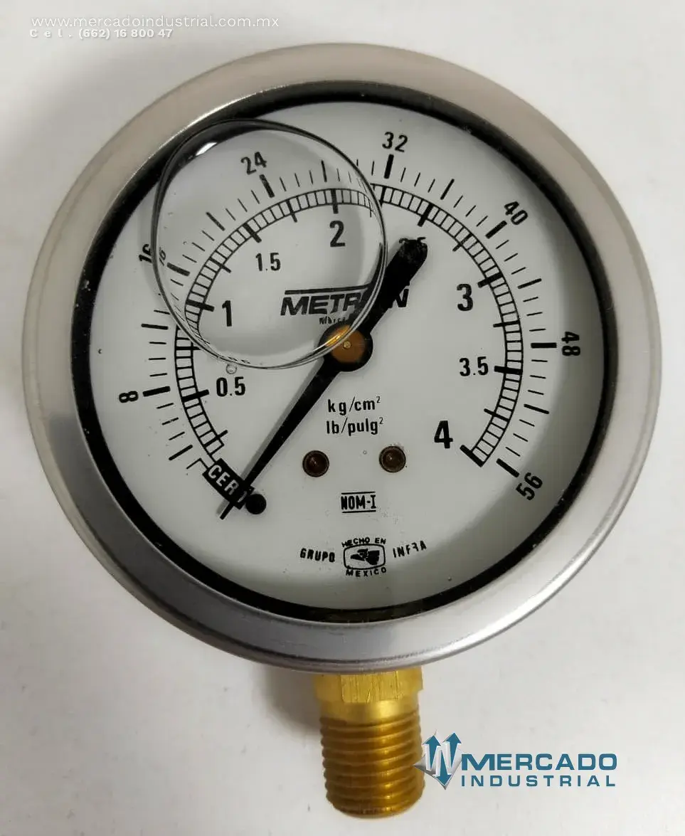 Manómetro 60 PSI modelo 63440/4/4 marca METRON - imagen 1