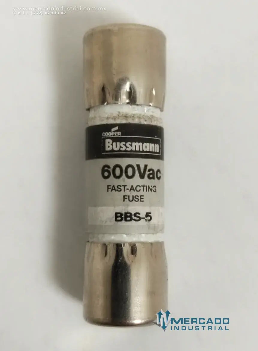 Fusible rápido 5 A 600 V AC modelo BBS-5 marca COOPER BUSSMAN - imagen 1