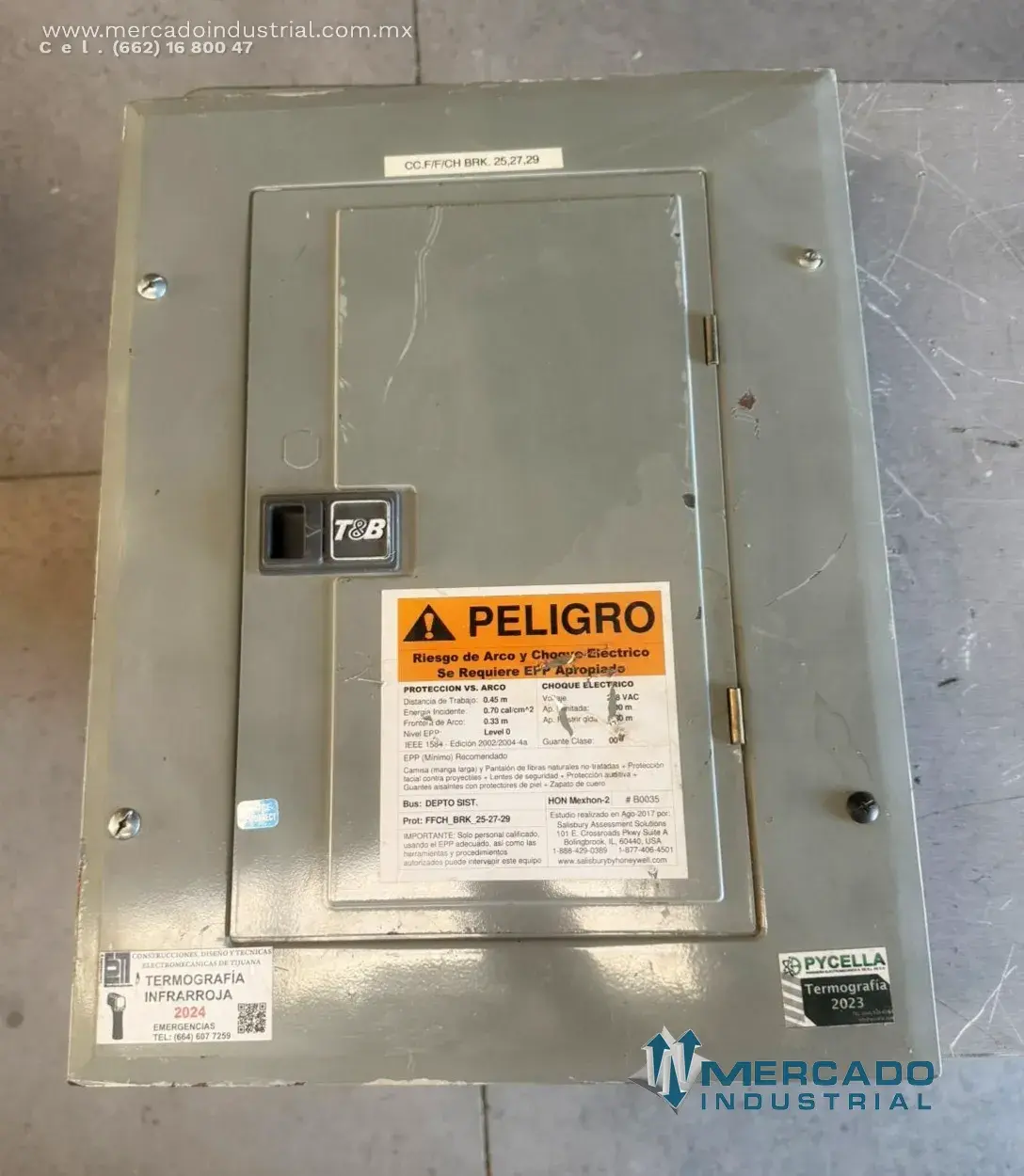 Tablero eléctrico 18 circuitos 125A 208/120VAC modelo 3TBN12 marca THOMAS & BATTS - imagen 1