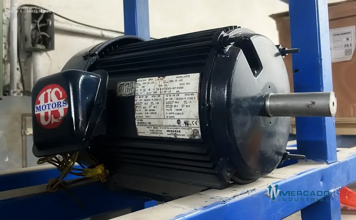 Motor eléctrico 3 HP 4 polos 1765 RPM marca US MOTORS - imagen 1