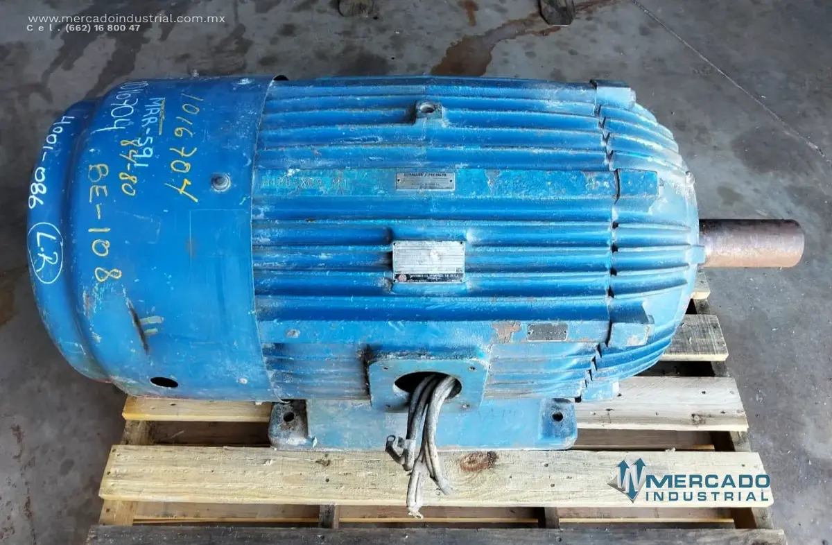 Motor eléctrico 200 HP 4 polos 1780 RPM marca MOTORES U.S - imagen 1