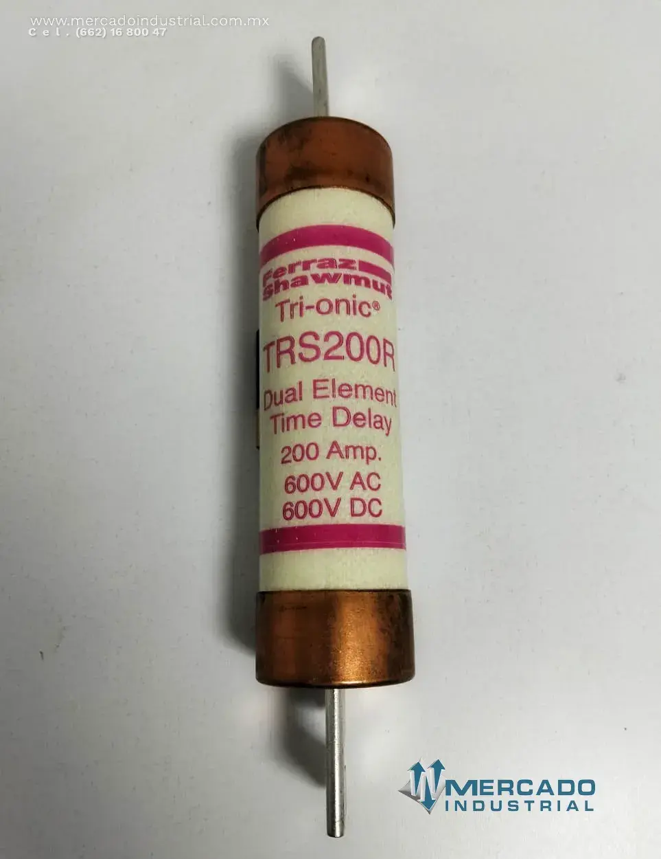Fusible industrial 200 A 600 VDC modelo TRS200R marca FERRAZ SHAWMUT - imagen 1