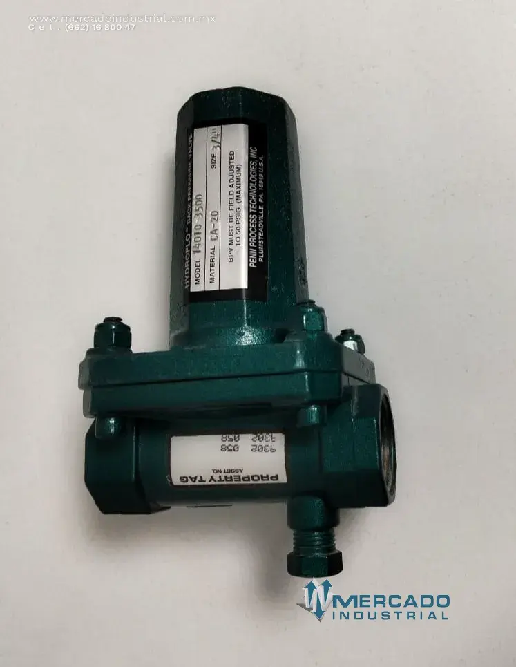 Válvula de contrapresión 50 PSIG modelo 14010-3500 marca PENN PROCESS TECHNOLOGIES, INC. - imagen 1