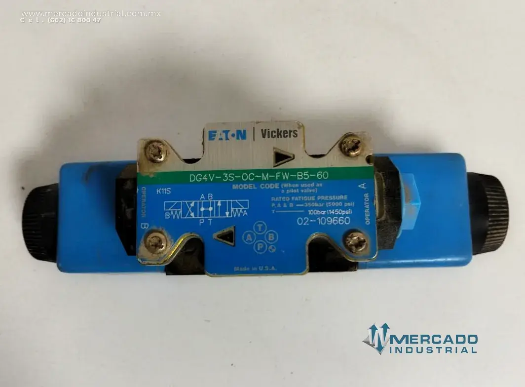 Válvula direccional hidráulica 350 bar modelo DC4V-3S-0C-M-FW-B5-60 marca EATON - imagen 1