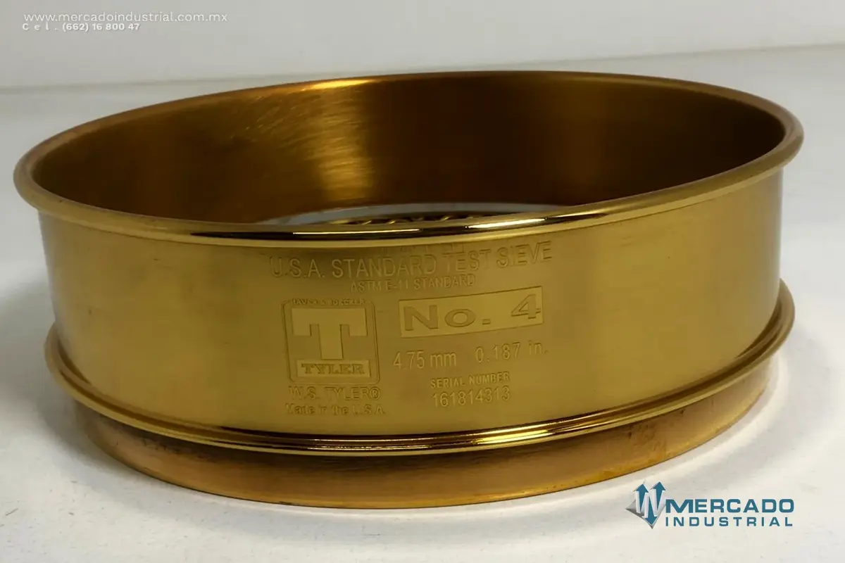 Tamiz para laboratorio malla #4 abertura 4.75 mm (0.187") marca W.S TYLER - imagen 1