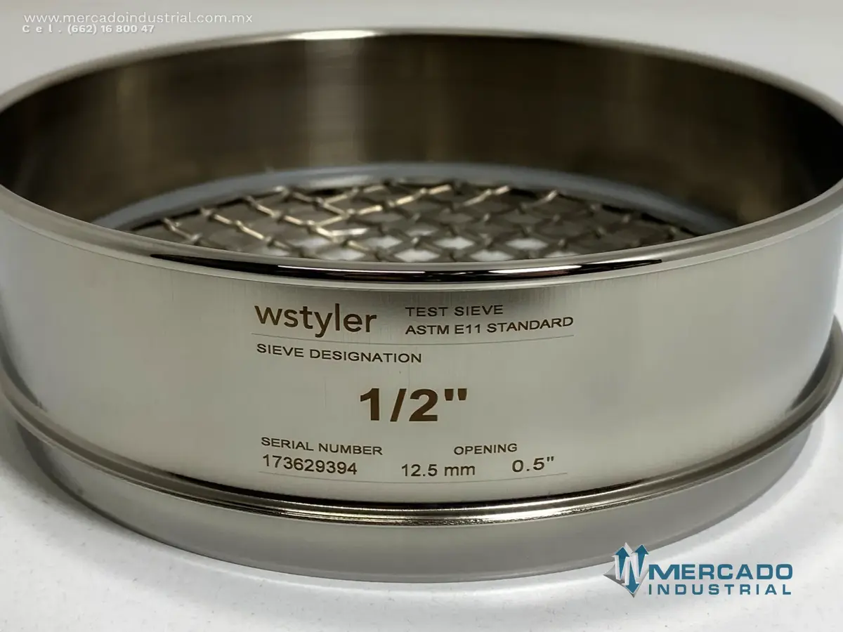Tamiz para laboratorio malla 1/2" abertura 12.5 mm (0.5") marca W.S TYLER - imagen 1