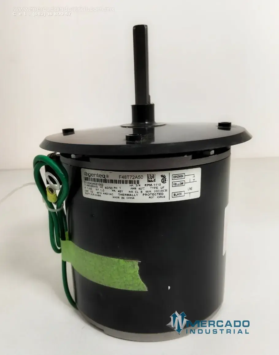 Motor eléctrico 3/4 HP 6 polos 1110 RPM marca GENTEQ - imagen 1