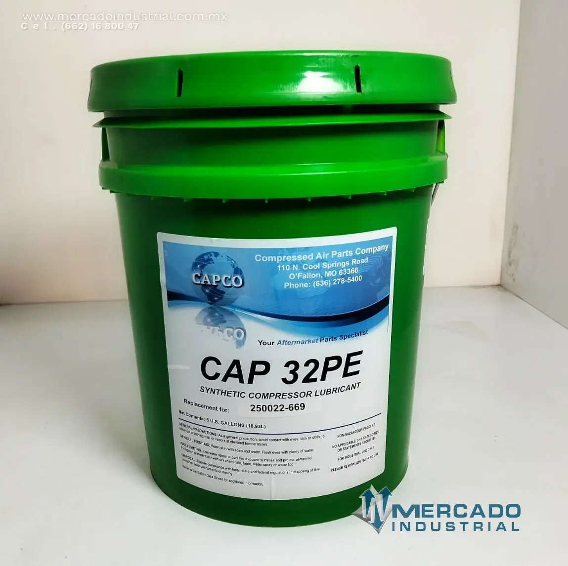 Lubricante sintético para compresor modelo CAP 32PE marca CAPCO - imagen 1