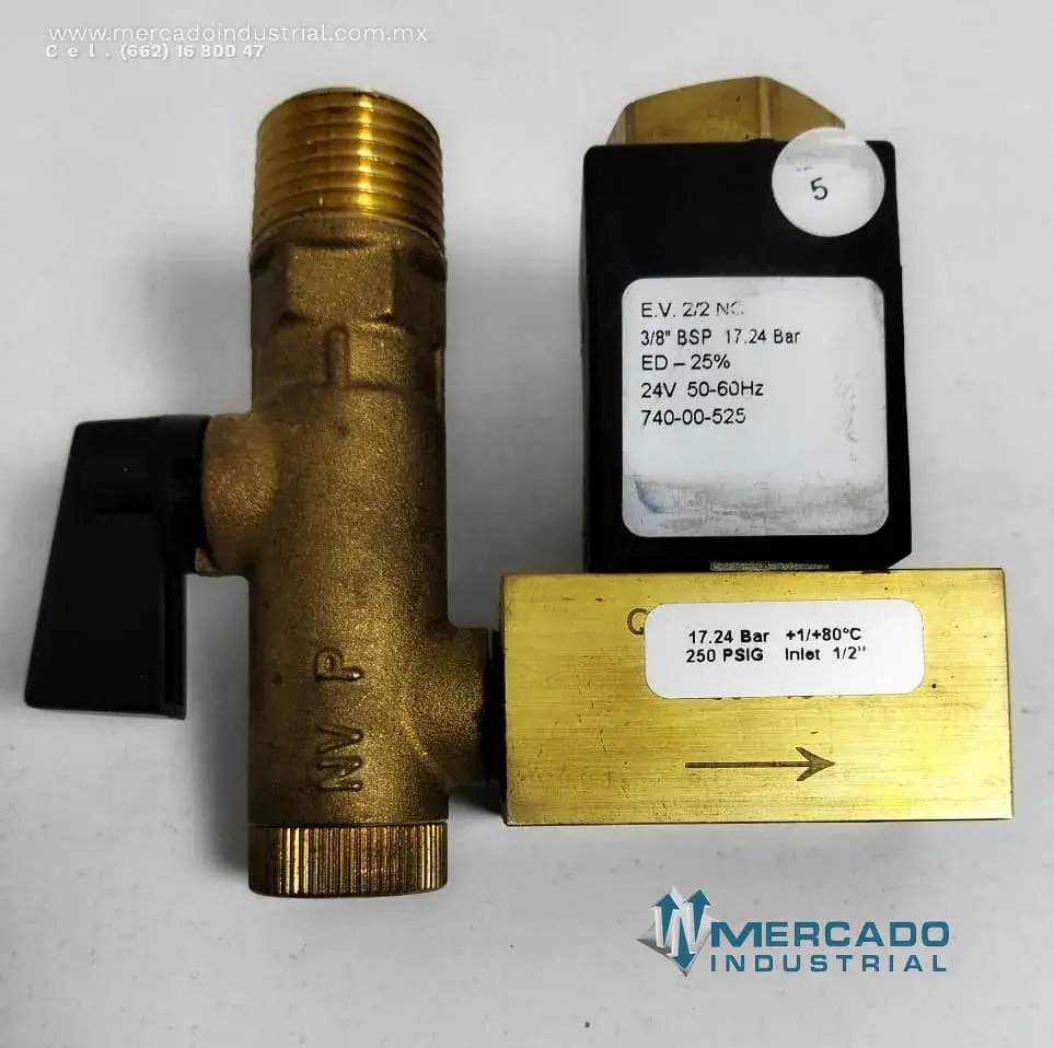 Válvula solenoide 17.24 bar parte 698218 marca SULLAIR - imagen 1
