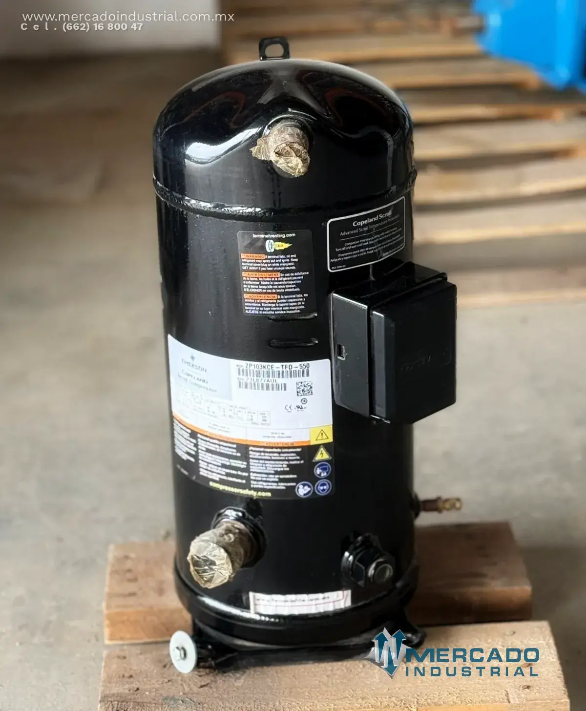 Compresor de espiral trifásico 450 PSI 460 V  modelo ZP103KCE-TDF-550 marca COPELAND - imagen 1