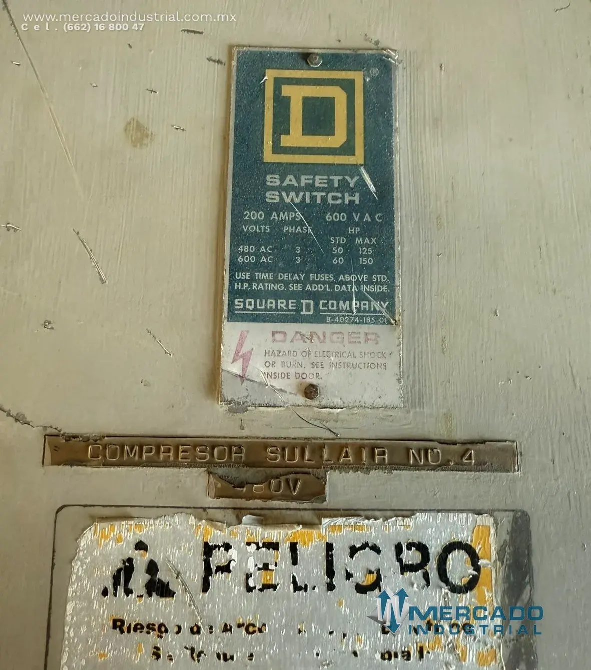 Interruptor de seguridad 200 A 600 V modelo H-364A marca SQUARE D - imagen 1