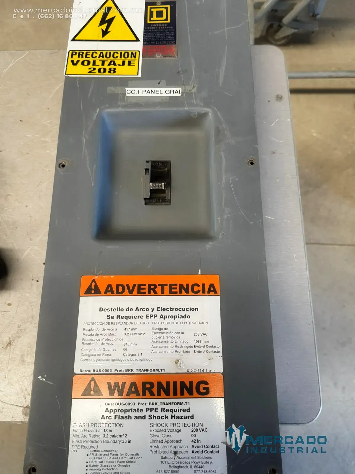 Interruptor de seguridad 200A 240V AC modelo Q2L marca SQUARE D - imagen 1