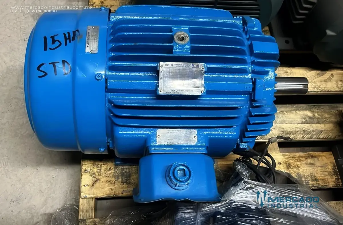 Motor eléctrico 15 HP 4 polos 1765 RPM marca TECO - imagen 1