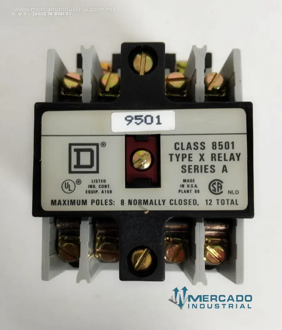 Relé de control industrial 120 V AC 20 A modelo X020V02 marca SQUARE D - imagen 1