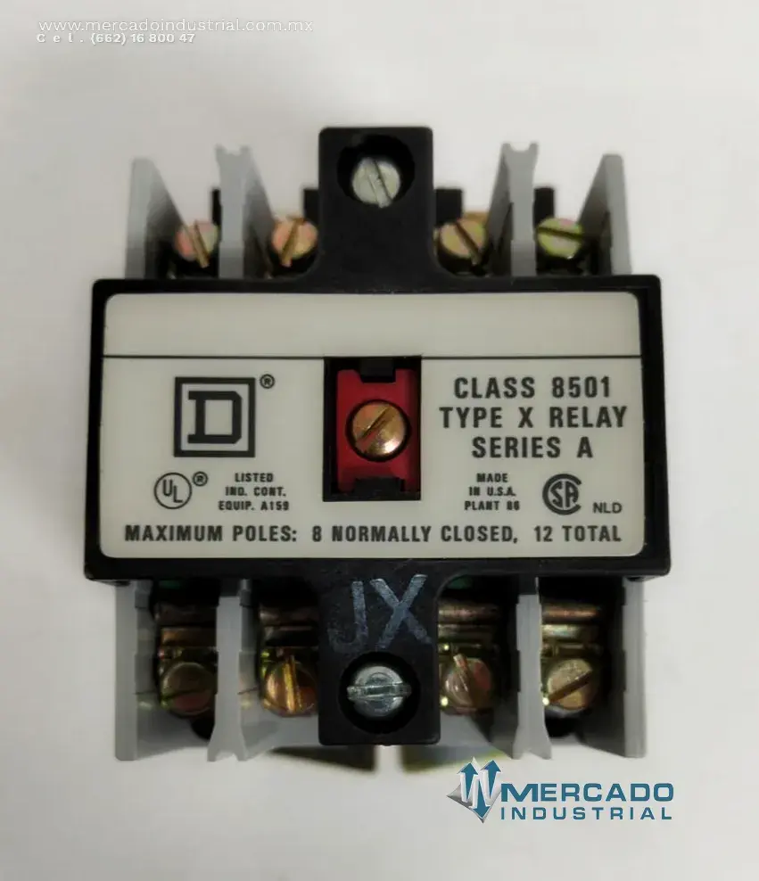 Relé de control industrial 120 V AC 20 A modelo X030V02 marca SQUARE D - imagen 1