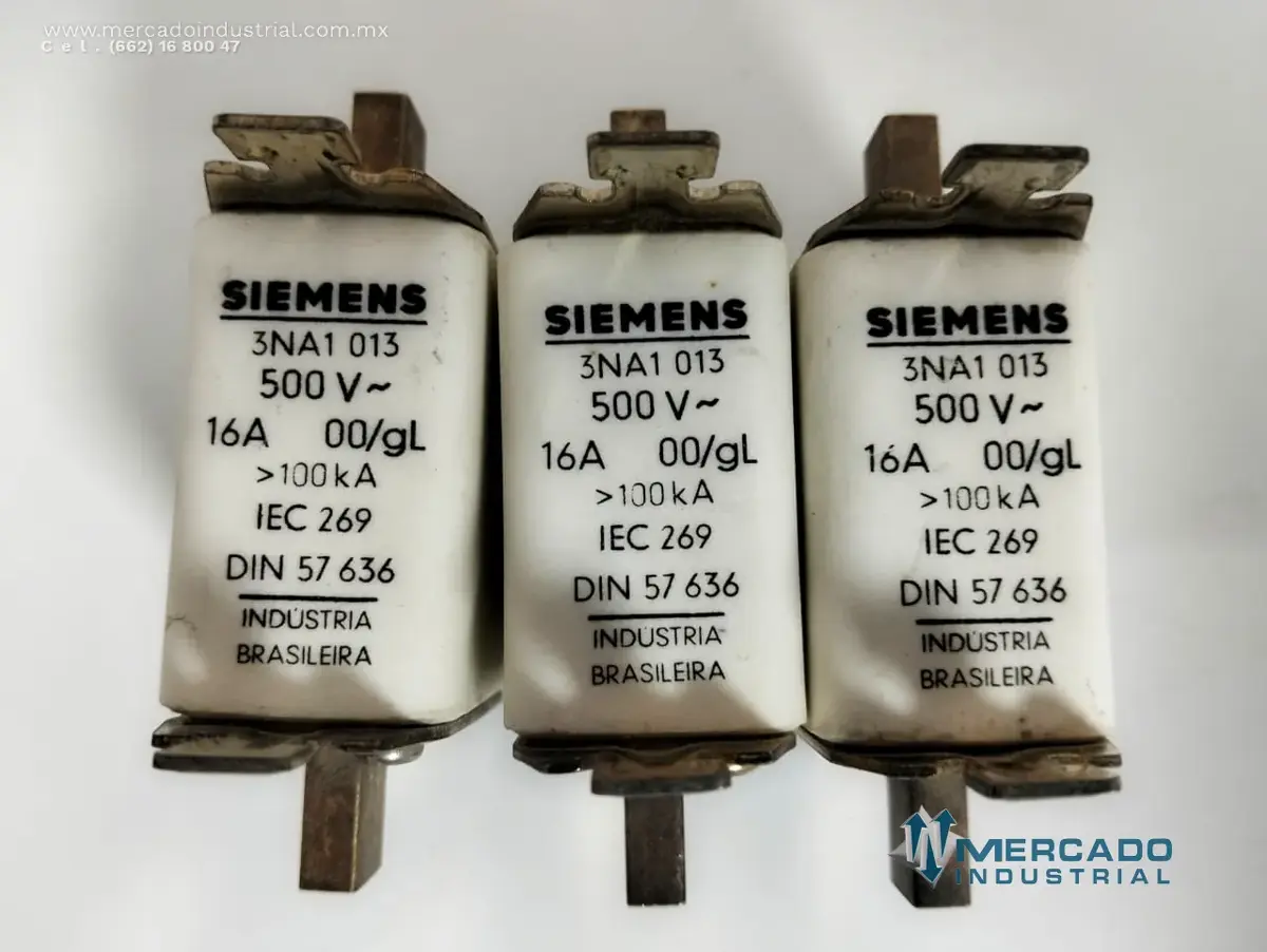 Fusible industrial 16 A 500 V modelo 3NA1 013 marca SIEMENS - imagen 1