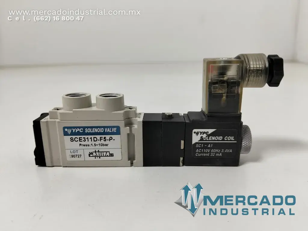 Válvula solenoide 1.5 – 10 bar 3.4 VA 32 mA modelo SCE311D-F5-P marca YPC - imagen 1