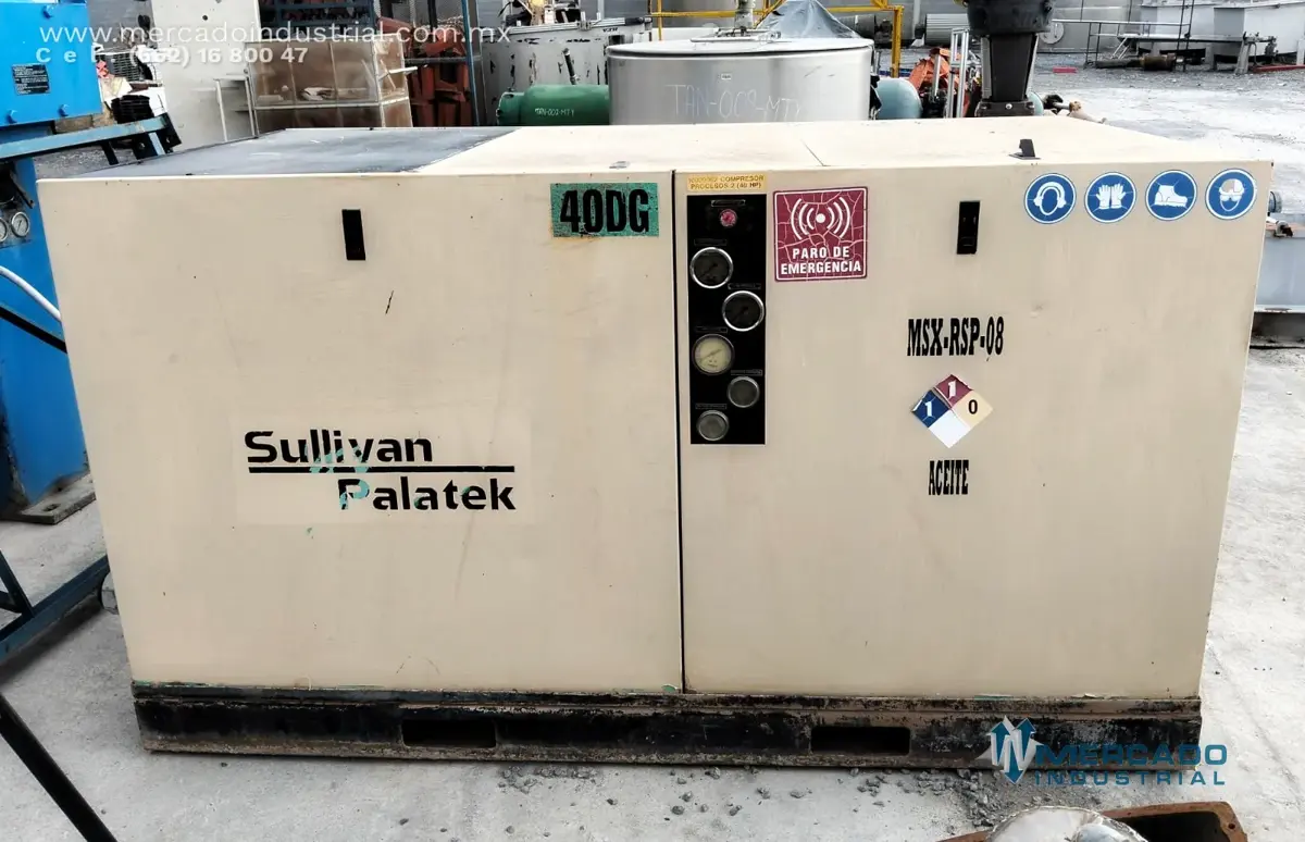 Compresor de aire industrial de tornillo 40 HP 125 PSI modelo 40DG marca SULLIVAN - imagen 1