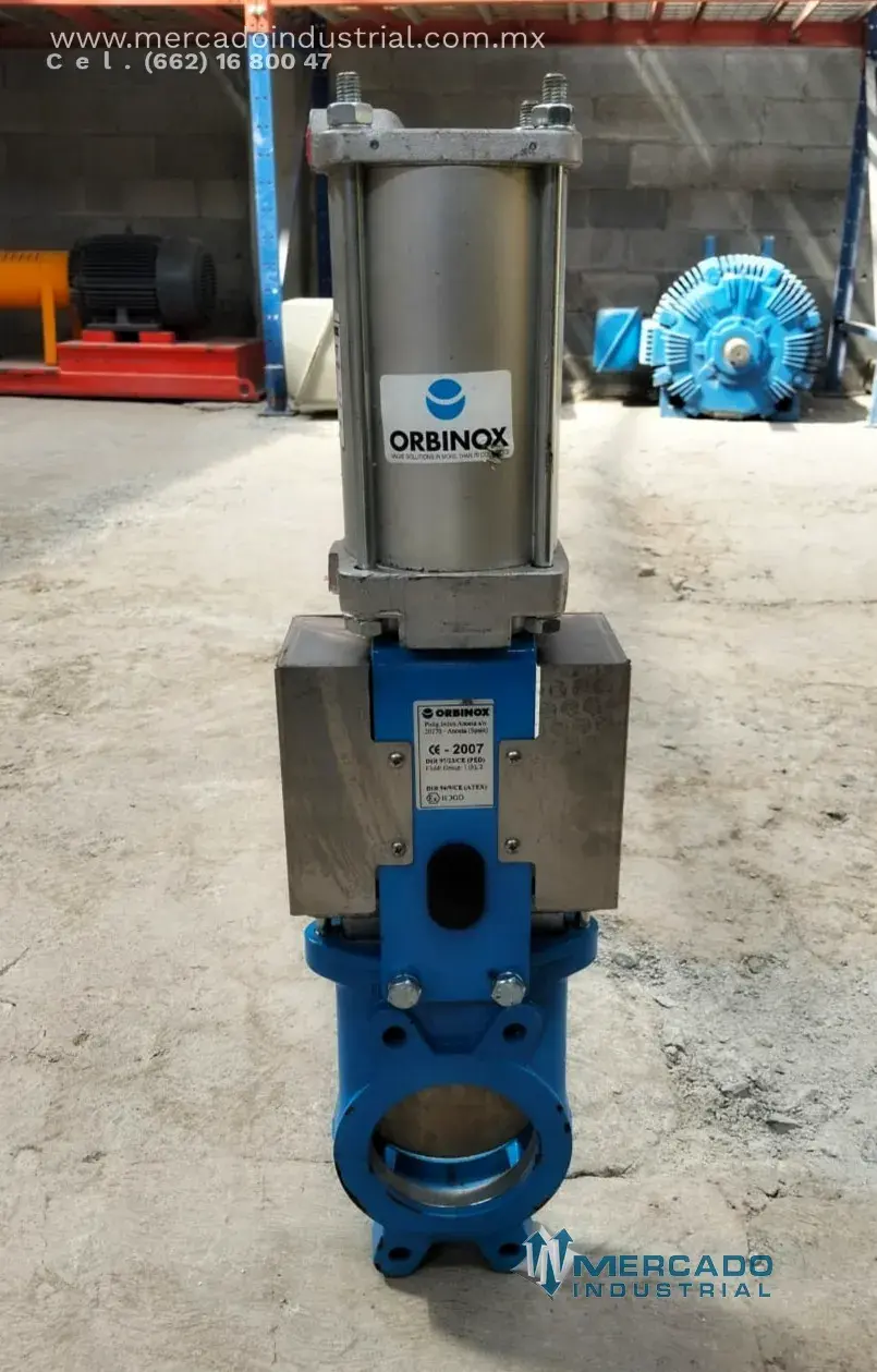 Válvula guillotina neumática 4" 145 PSI modelo 194943-010 EX N marca ORBINOX - imagen 1