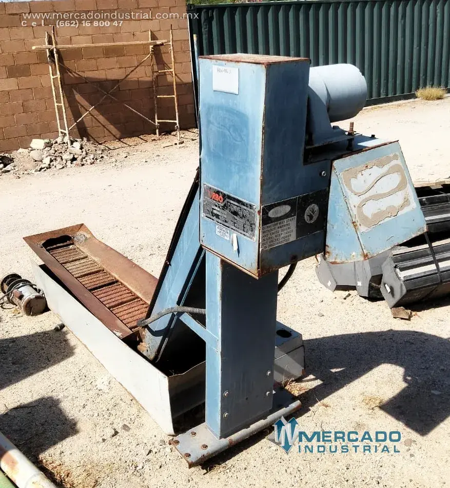 Transportadora de rebaba para torno con bandeja de entrada de 1.45 m x 46 cm modelo 6475-8766 marca TURBO CONVEYOR - imagen 1