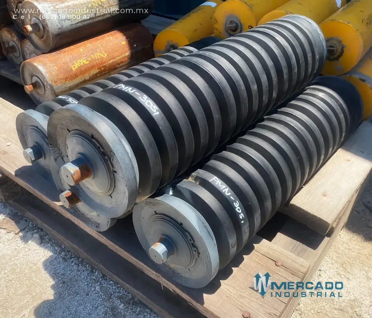 Rodillo de carga ahulado 7" x 26" CEMA D parte E7P-B1I-025.911 marca PPI - imagen 1