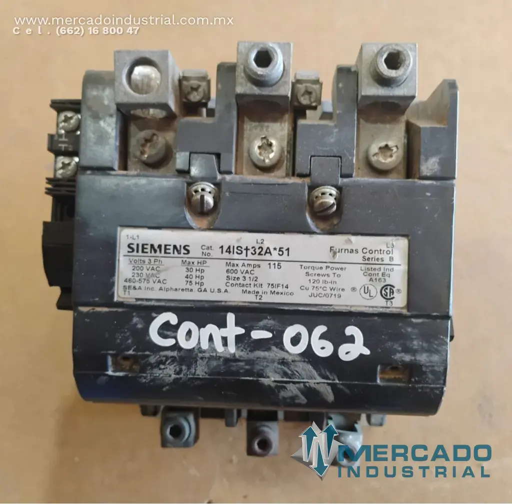 Contactor 115 AMP 600V modelo 14IS+32A*51 marca SIEMENS - imagen 1